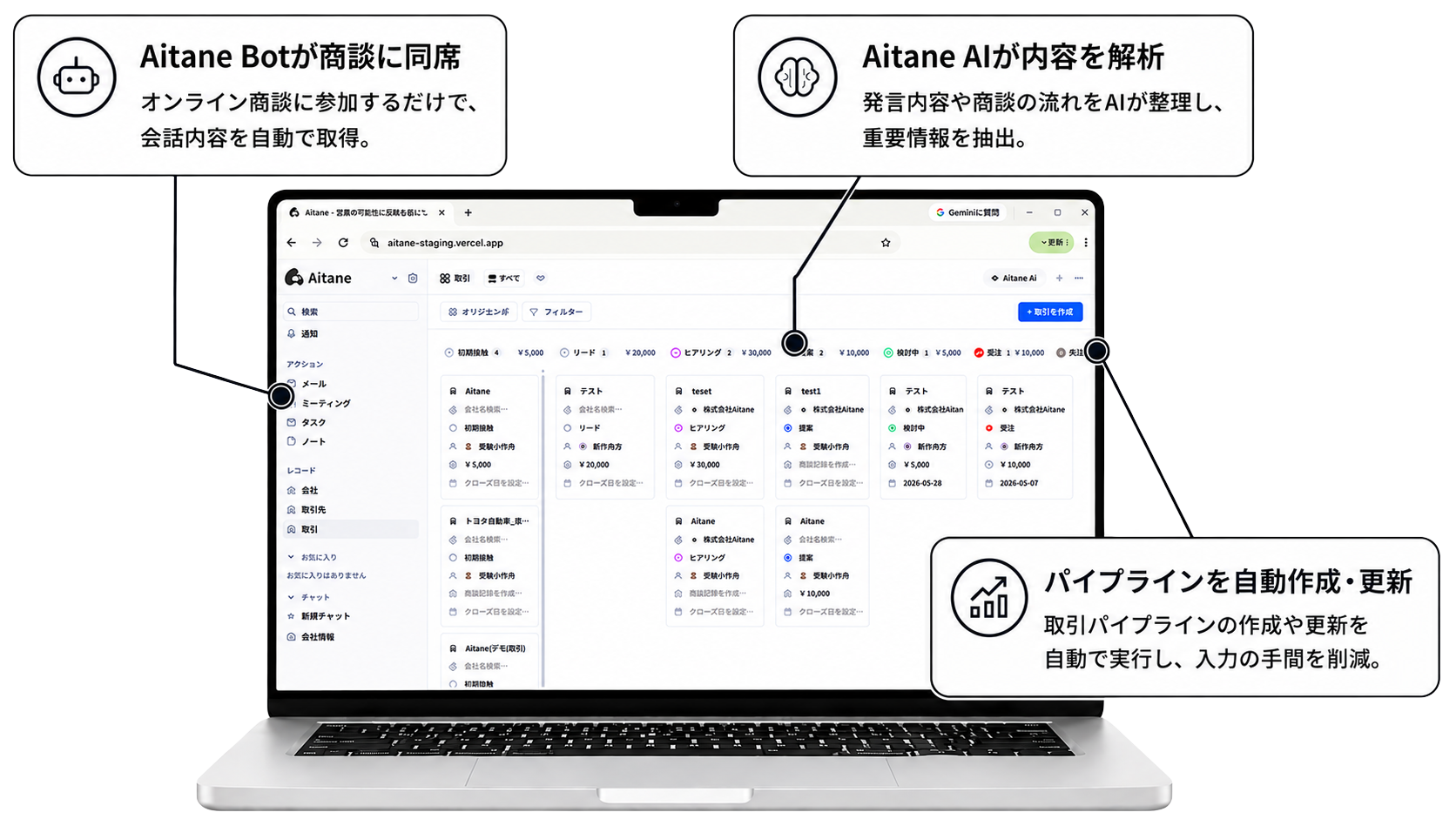 取引パイプライン機能